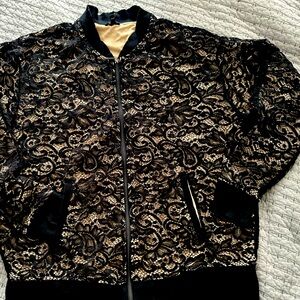 Express, black lace baseball style jacket